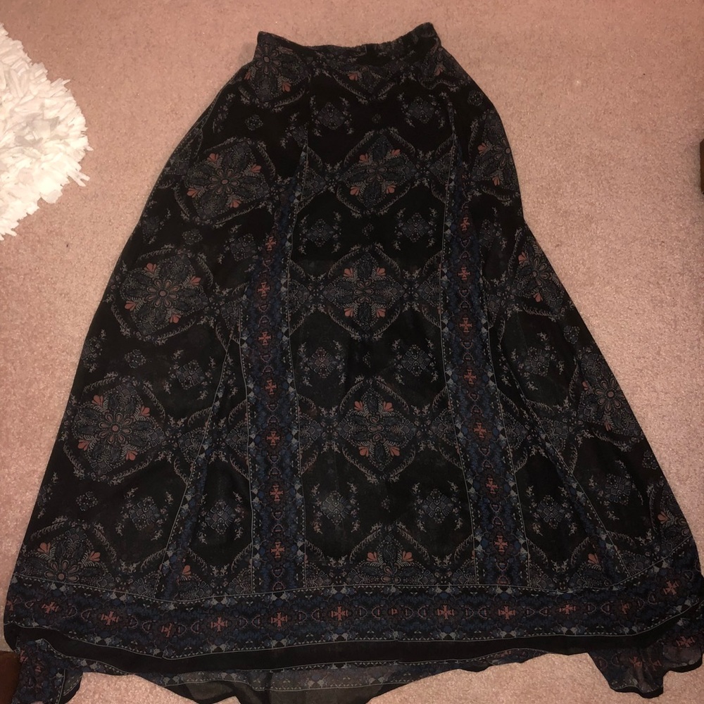 Urban Outfitters Sheer Printed Maxi Skirt